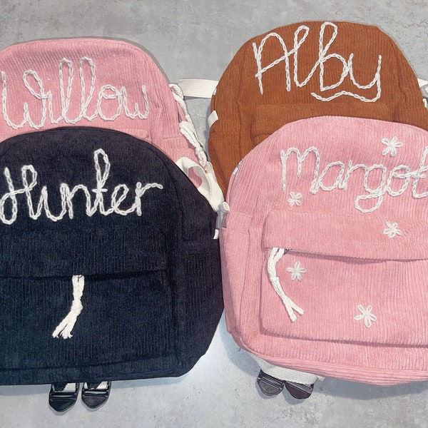 Name Embroidery | Personalised Backpack | Hand Embroidery | Name Bag | Perfect gift ideas | Toddler gift | unisex | School gift |