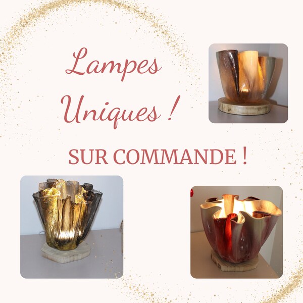 Lampe artistique en résine époxy . Sylemacréation