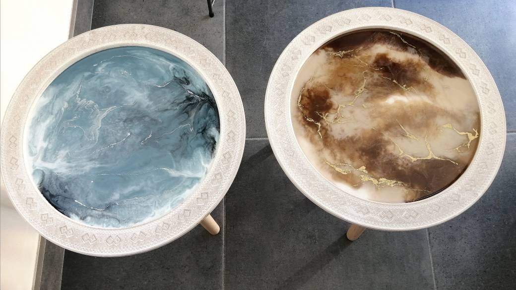 Table d'appoint Fait Main en Résine Époxy. Sylemacreation