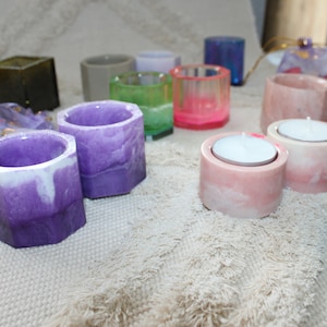 Epoxy resin tea light holders. SylemaCréation