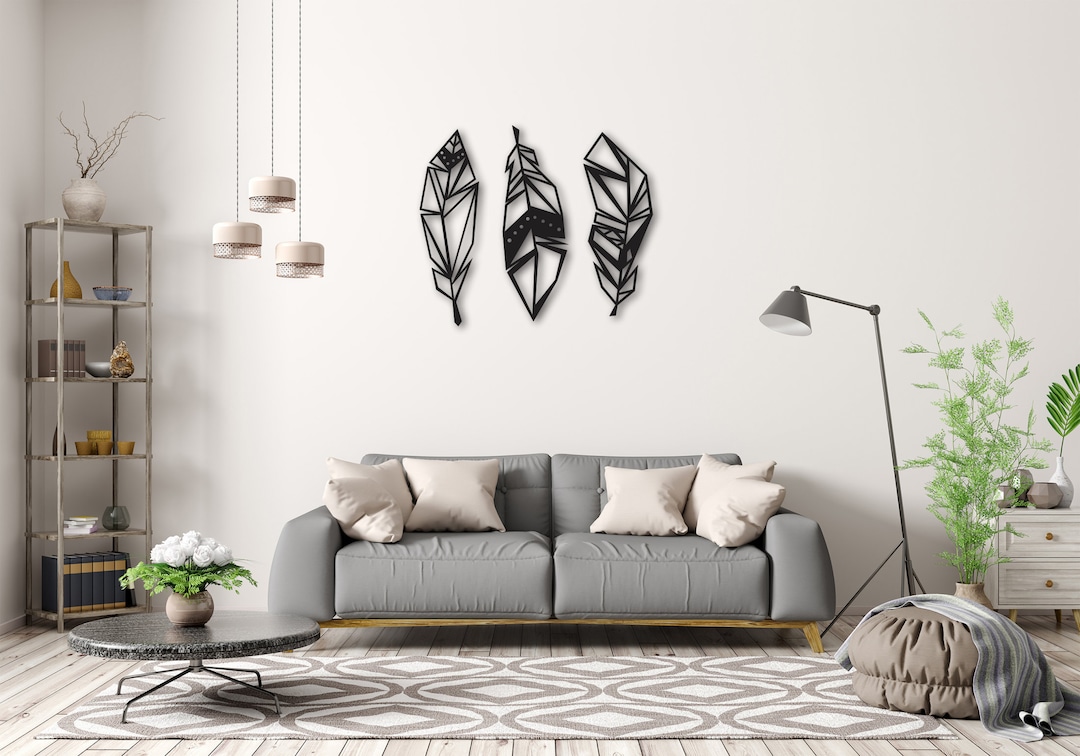 FEATHER WALL DECOR Wooden Wall Decor, Geometric Wall Art,wall Art ...