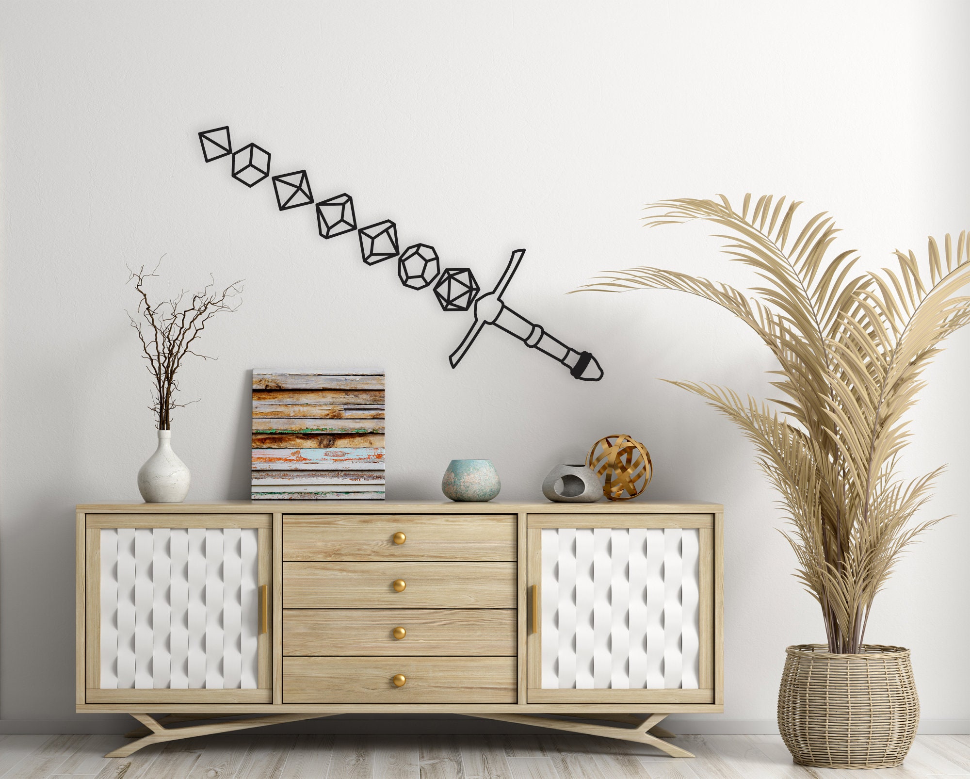 DICE SWORD DECOR Dice Wall Decor Table Top Wall Art Dnd Etsy