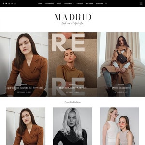 Madrid • Responsive Blogger template, fashion premium Blogger theme, slider lifestyle blog design, premade feminine Blogspot layout