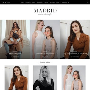 Madrid • Responsive Blogger template, fashion premium Blogger theme, slider lifestyle blog design, premade feminine Blogspot layout