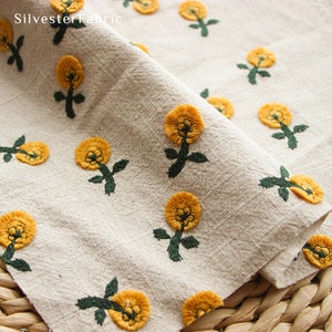 French Daisy Linen Vintage Embroidered Floral Rectangle Tablecloths, Cotton Table Cloth, Indoor Outdoor Party Table Decoration, Custom Size