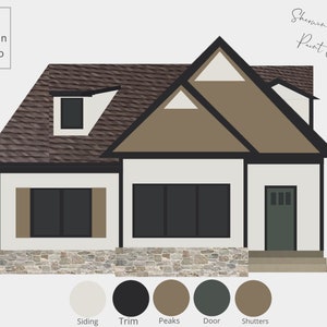 Digital Pre-Made Exterior House Paint Palette,Exterior Color Palette,Sherwin-Williams Exterior House Palette,Exterior House Palette