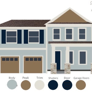 Digital Pre-Made Exterior House Paint Palette,Exterior Color Palette,Sherwin-Williams Exterior House Palette,Exterior House Palette