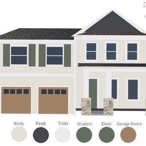 Digital Pre-Made Exterior House Paint Palette,Exterior Color Palette,Sherwin-Williams Exterior House Palette,Exterior House Palette