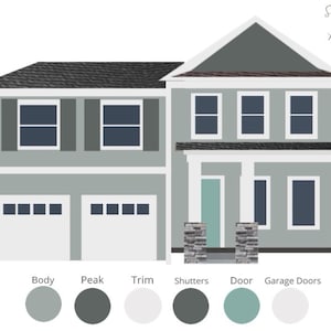 Digital Pre-Made Exterior House Paint Palette,Exterior Color Palette,Sherwin-Williams Exterior House Palette,Exterior House Palette