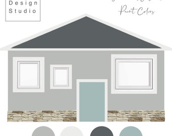 Digital Pre-Made Exterior House Paint Palette,Exterior Color Palette,Sherwin-Williams Exterior House Palette,Exterior House Palette