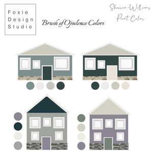 Exterior Brush of Opulence Palette: Digital Pre-Made Exterior House Paint Palette,Exterior Colors,Sherwin-Williams Exterior House Palette