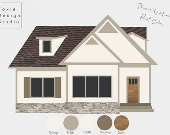 Digital Pre-Made Exterior House Paint Palette,Exterior Color Palette,Sherwin-Williams Exterior House Palette,Exterior House Palette