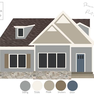 Digital Pre-Made Exterior House Paint Palette,Exterior Color Palette,Sherwin-Williams Exterior House Palette,Exterior House Palette