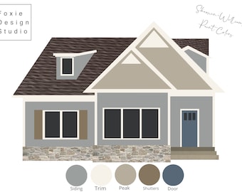 Digital Pre-Made Exterior House Paint Palette,Exterior Color Palette,Sherwin-Williams Exterior House Palette,Exterior House Palette