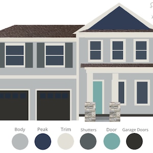 Digital Pre-Made Exterior House Paint Palette,Exterior Color Palette,Sherwin-Williams Exterior House Palette,Exterior House Palette