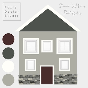 Digital Pre-Made Exterior House Paint Palette,Exterior Color Palette,Sherwin-Williams Exterior House Palette,Exterior House Palette
