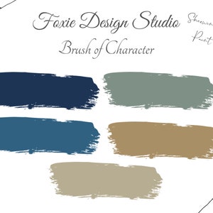 Digital Paint Palette: Brush of Character ,Interior & Exterior Paint Colors, Sherwin Williams Paint Colors,Premade Paint Palette