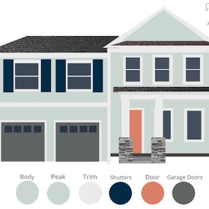 Digital Pre-Made Exterior House Paint Palette,Exterior Color Palette,Sherwin-Williams Exterior House Palette,Exterior House Palette