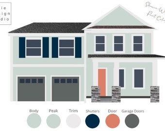 Digitale vorgefertigte Außenhaus-Farbpalette, Außenfarbpalette, Sherwin-Williams-Außenhauspalette, Außenhauspalette