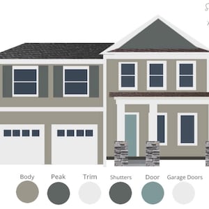 Digital Pre-Made Exterior House Paint Palette,Exterior Color Palette,Sherwin-Williams Exterior House Palette,Exterior House Palette
