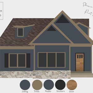 Digital Pre-Made Exterior House Paint Palette,Exterior Color Palette,Sherwin-Williams Exterior House Palette,Exterior House Palette