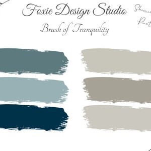 Palette de peinture numérique : pinceau de tranquillité, palette Beach House, couleurs de peinture intérieure et extérieure, palette de couleurs de peinture Sherwin Williams