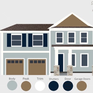 Digital Pre-Made Exterior House Paint Palette,Exterior Color Palette,Sherwin-Williams Exterior House Palette,Exterior House Palette