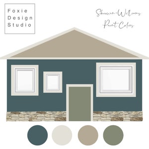 Digital Pre-Made Exterior House Paint Palette,Exterior Color Palette,Sherwin-Williams Exterior House Palette,Exterior House Palette