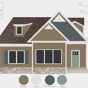 Digital Pre-Made Exterior House Paint Palette,Exterior Color Palette,Sherwin-Williams Exterior House Palette,Exterior House Palette