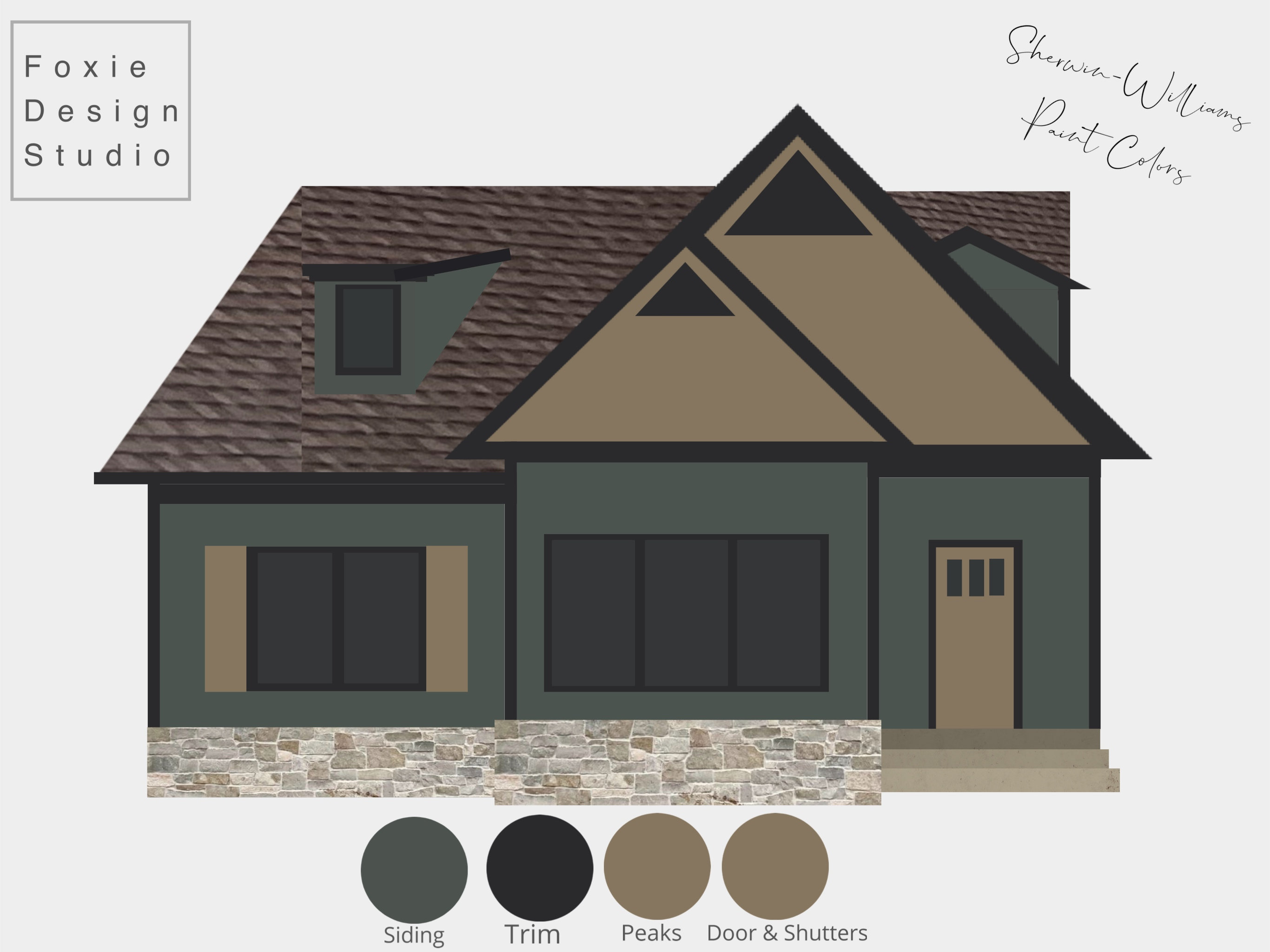 Digital Pre-Made Exterior House Paint Palette,Exterior Color Palette,Sherwin-Williams Exterior House Palette,Exterior House Palette
