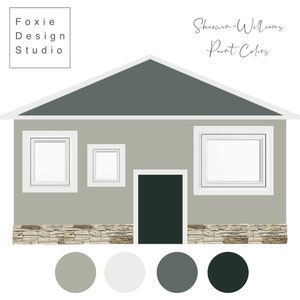 Digital Pre-Made Exterior House Paint Palette,Exterior Color Palette,Sherwin-Williams Exterior House Palette,Exterior House Palette