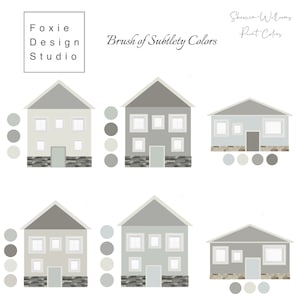 Exterior Brush of Subtlety Palette: Digital Pre-Made Exterior House Paint Palette,Color Palette,Sherwin-Williams Exterior House Palette