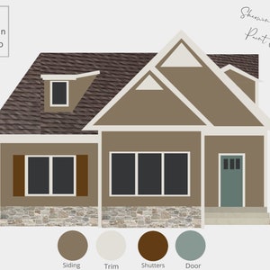 Digital Pre-Made Exterior House Paint Palette,Exterior Color Palette,Sherwin-Williams Exterior House Palette,Exterior House Palette