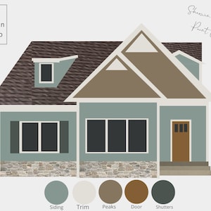 Digital Pre-Made Exterior House Paint Palette,Exterior Color Palette,Sherwin-Williams Exterior House Palette,Exterior House Palette