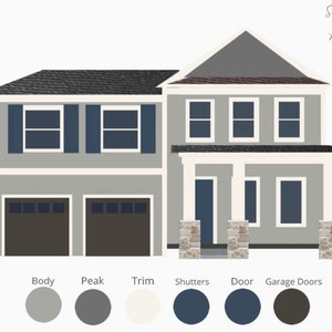 Digital Pre-Made Exterior House Paint Palette,Exterior Color Palette,Sherwin-Williams Exterior House Palette,Exterior House Palette
