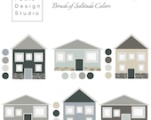 Exterior Brush of Solitude: Digital Pre-Made Exterior House Paint Palette,Exterior Color Palette,Sherwin-Williams Exterior House Palettes