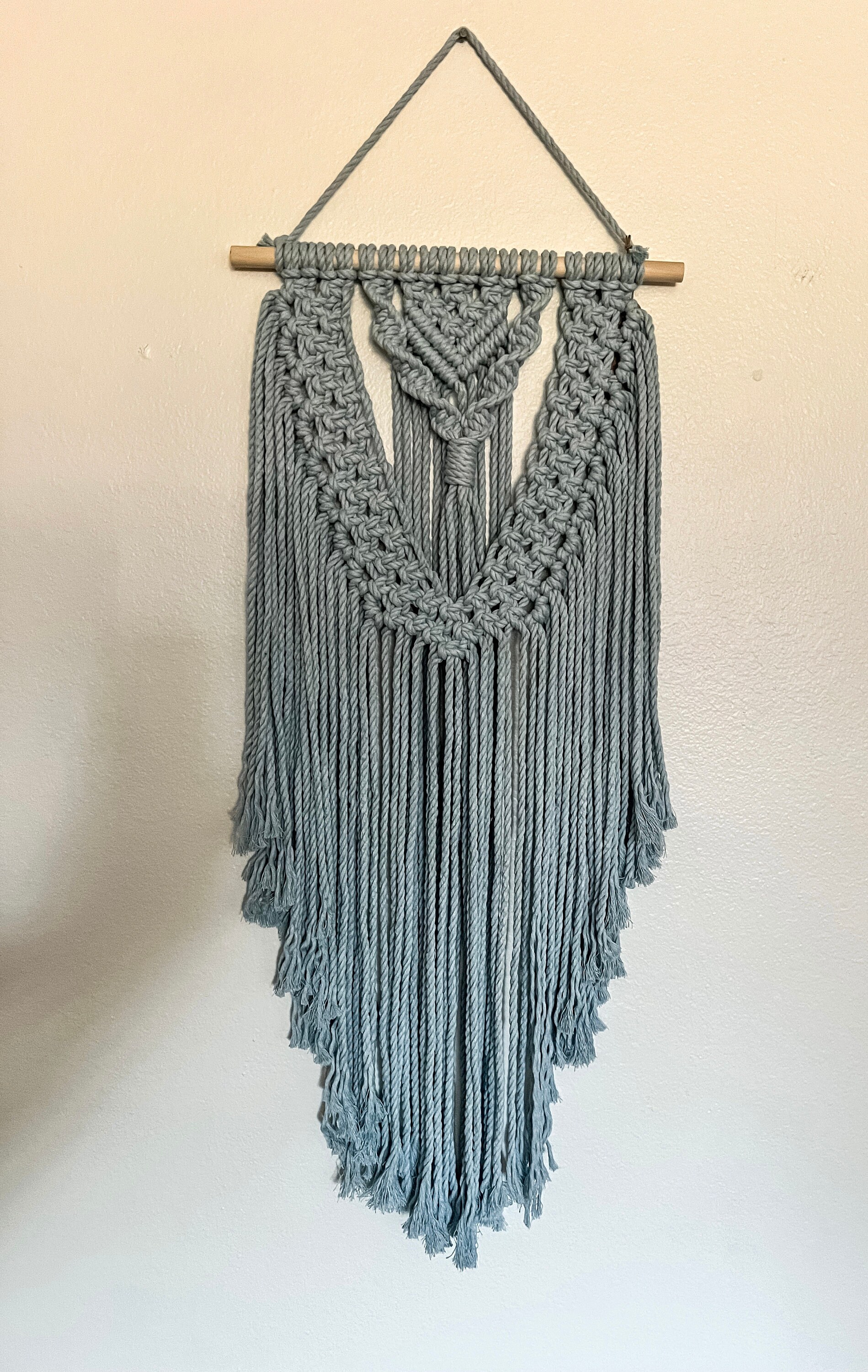 Blue Macrame Wall Hanging Blue Macrame Macrame Wall Hanging Etsy