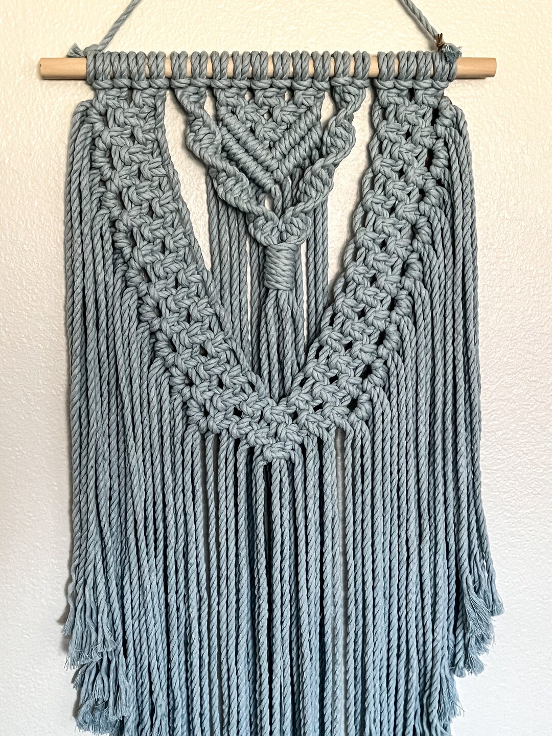 Blue Macrame Wall Hanging Blue Macrame Macrame Wall Hanging Etsy