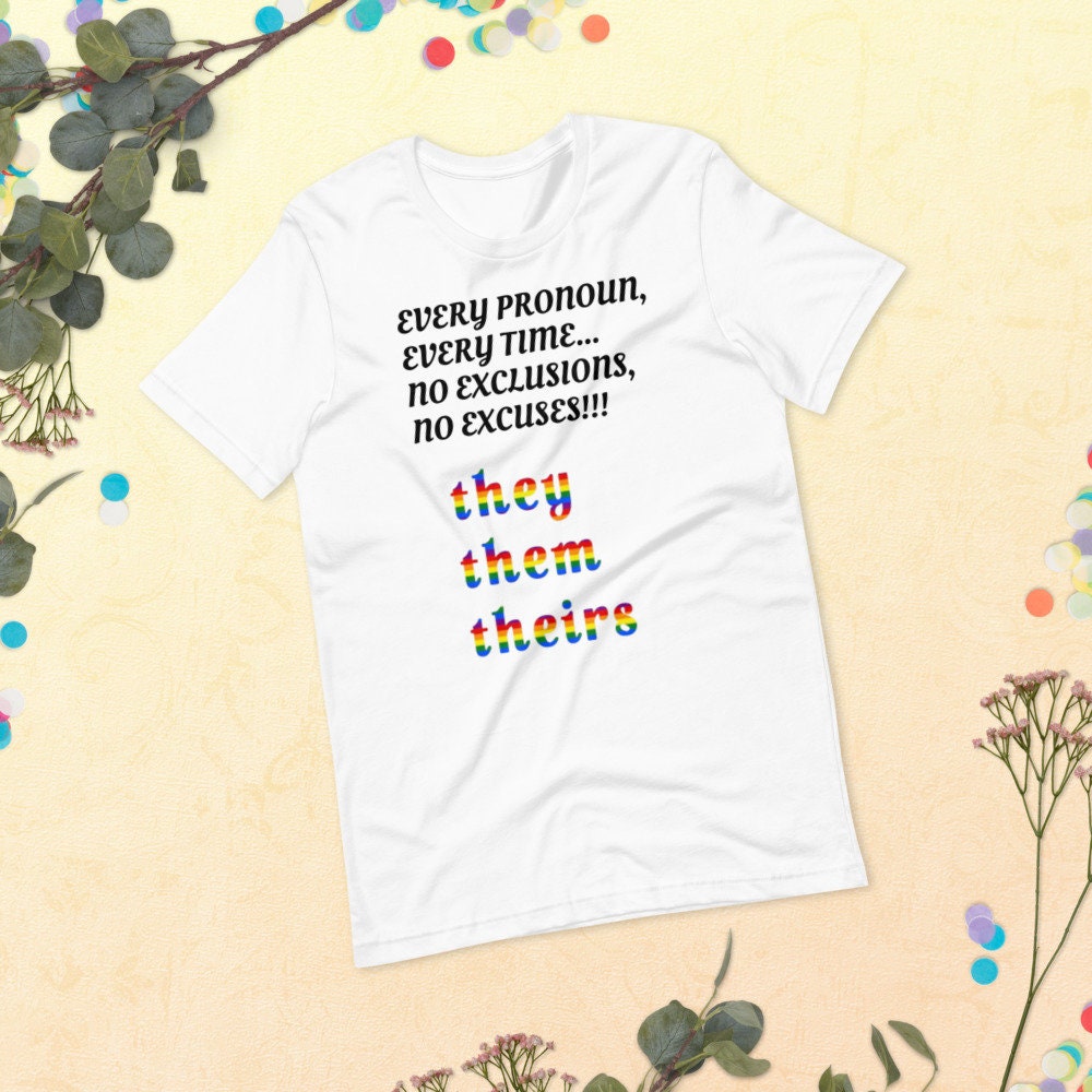 Pronoun They Unisex Tshirt Etsy UK
