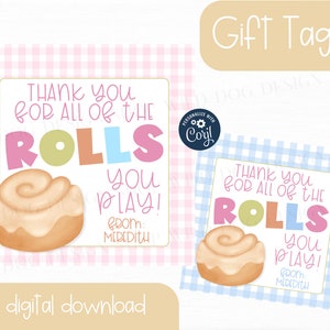 Many Rolls | Cinnamon Roll Gift Tag | Teacher | Employee Appreciation | Editable | Instant Download | School Thanks DIY