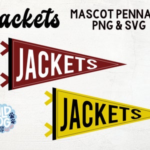 Yellow Jackets Mascot | Pennant | School Spirit | PNG SVG
