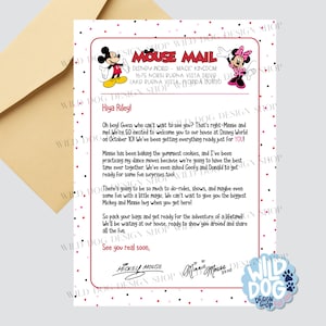Lettera al bambino / Digitale / Vacanza / Posta del topo / Magia / Download istantaneo modificabile