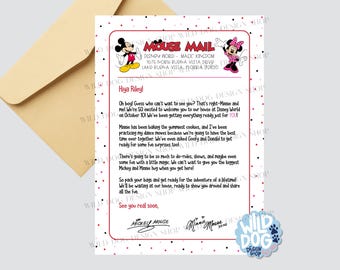 Carta al niño / Digital / Vacaciones / Correo del ratón / Mágico / Descarga instantánea editable