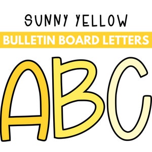 Sunny Yellow Bulletin Board Letters | Printable DIY | Instant Download