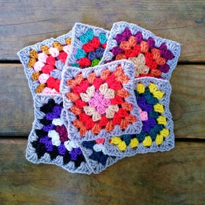 crochet granny squares, premade granny squares, crochet granny square motif, set of 50