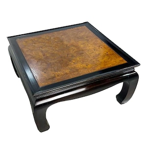 1970s Chinoiserie Burled Wood Coffee Table by Century Furniture Ray Sabota