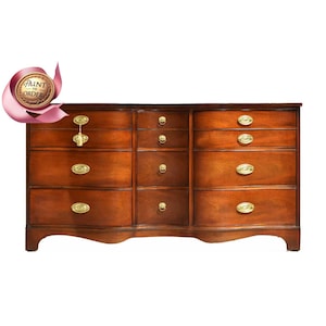 PAINT TO ORDER Mid Century Regency Style Mahogany Serpentine Front Dresser by Bassett
