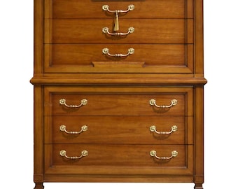 Mid Century Transitional 6-Drawer Chest with Brass Hardware by Thomasville