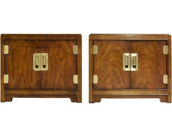 1970s Campaign Nightstands by Drexel Heritage - A Pair