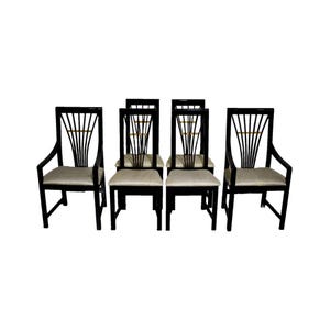 1980s Modern Black Lacquer Dining Chairs Made in Italy - Set of 6